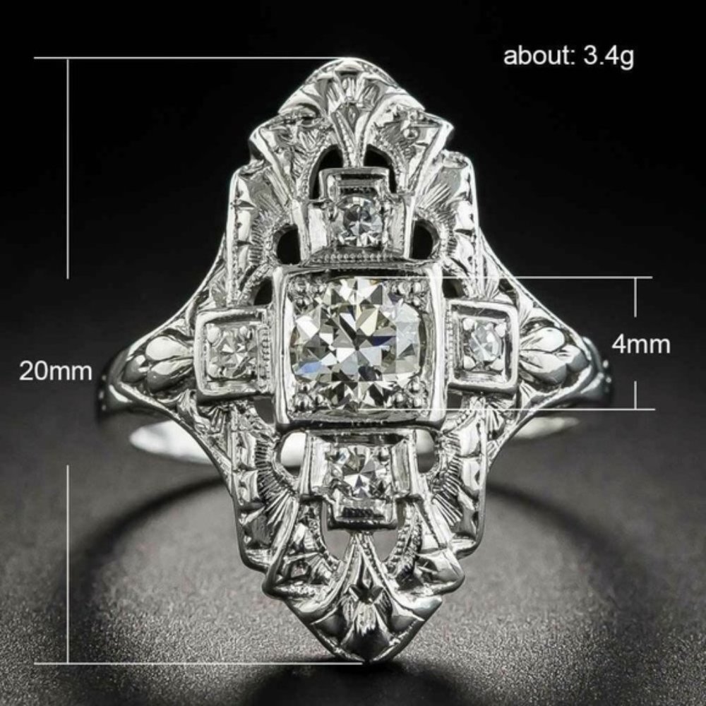 New Silver Round Cut White Sapphire Ring - Picture 6 of 6